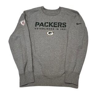 Nike Mens Sweatshirt Size Small Green Bay Packers NFL Equipment Training Grey